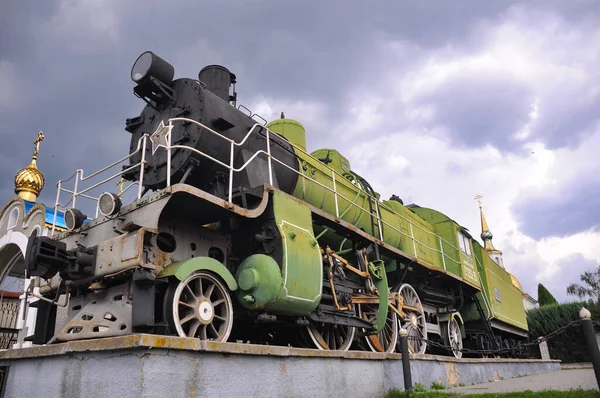 Ukraine Kovel August 2019 Old Retro Locomotive Pedestal — Stockfoto