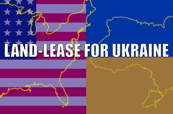 Inscription Lend Lease Flags Usa Ukraine Military Assistance Stealing Fight — 스톡 사진