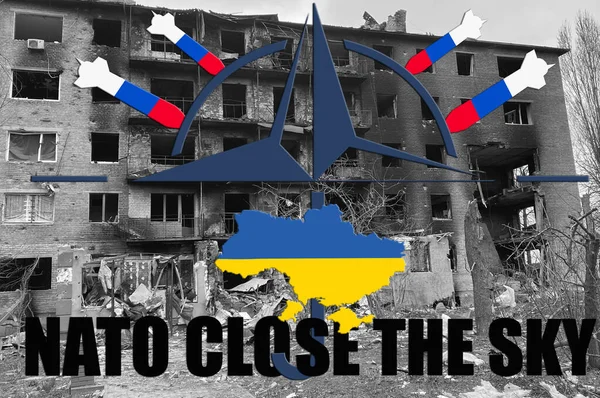 Ucraina Krivoy Rog Maggio 2022 Ucraina Mappa Emblema Nato Chiamata — Foto Stock