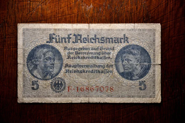 Reichsmark Banknote Germany Reign Adolf Hitler — Stockfoto
