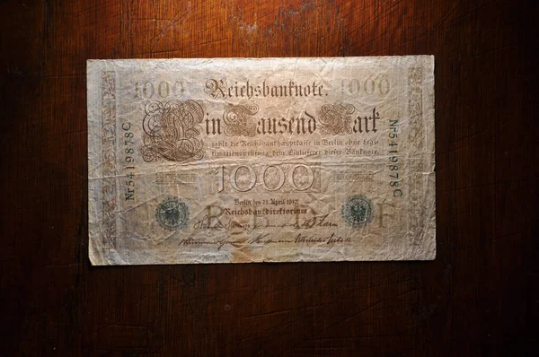 Банкнота Рейхсмарка Начало Века Стоковое Фото