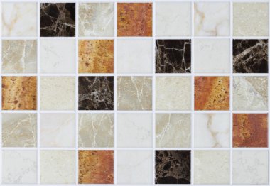 Renkli efektli mermer kare karolar