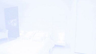 beyaz yatak odası ile ev