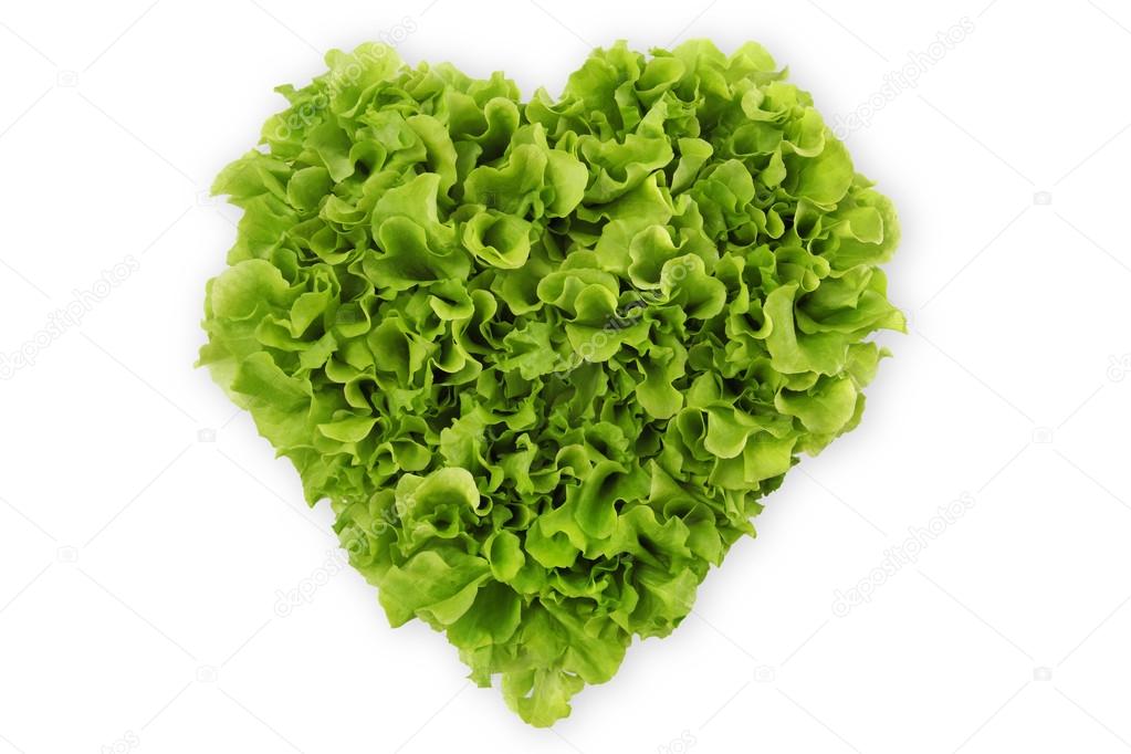 Heart-shaped salad, lettuce