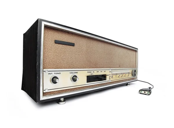Staré rádio na bílém pozadí — Stock fotografie