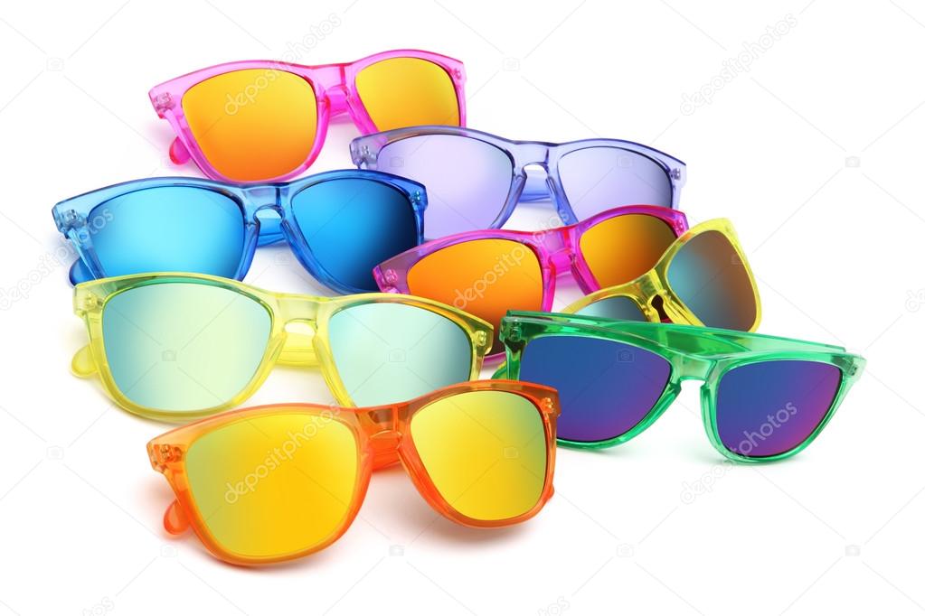 colored sunglasses, summer concept