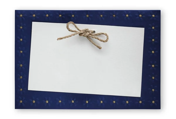 Gift Tag String Ribbon Bow Isolated White Background Useful Gift — Stock Photo, Image