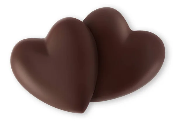 Valentines Heart Shaped Chocolates Isolated White Background Close Layout Template — Stock Photo, Image
