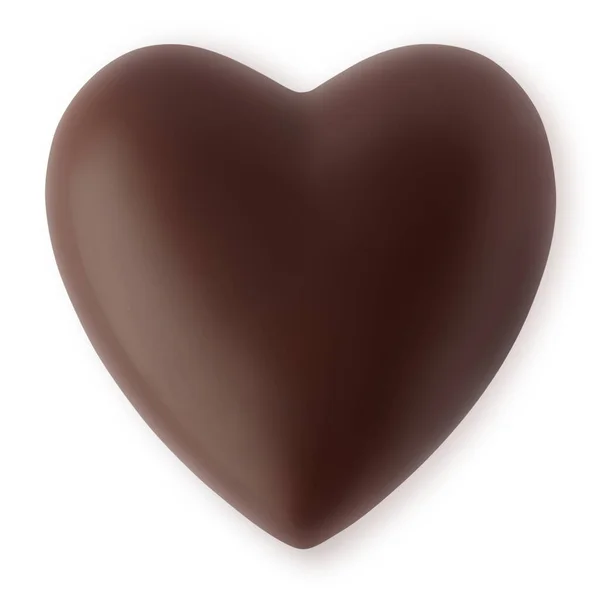 Valentines Day Heart Shaped Chocolate Isolated White Background Mother Day — Stock Photo, Image