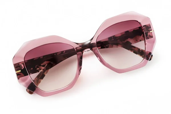 Sunglasses Antique Pink Bright Color Transparent Plastic Eyewear Top View — Fotografia de Stock