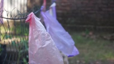 Plastic fencing tassels to prevent wild animals from entering the yard