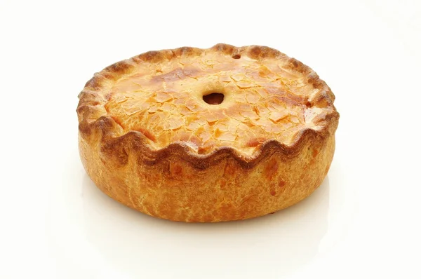 Hagyományos pork pies nevű fehér háttér — Stock Fotó