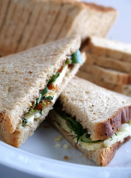 Filled sandwiches ready to eat — Stock Photo, Image