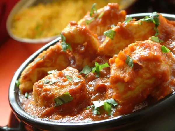 Curry indiano sul piatto Immagini Stock Royalty Free