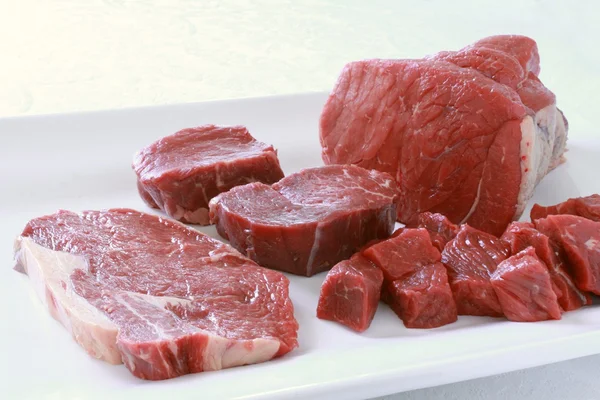 Pieces of meat on a plate — Stock Photo, Image