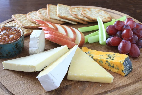 Cheese selection on board — Stock Photo, Image