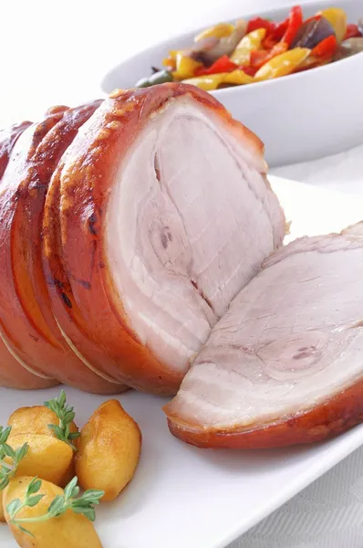 Roast rolled pork shoulder — Stock Photo, Image