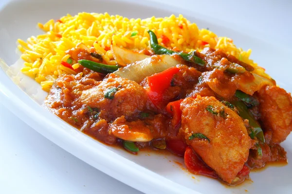 Curry vegetal com arroz — Fotografia de Stock