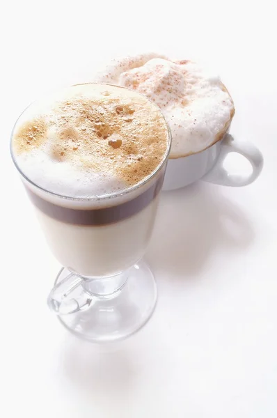 Americano ve cappucino kahve — Stok fotoğraf