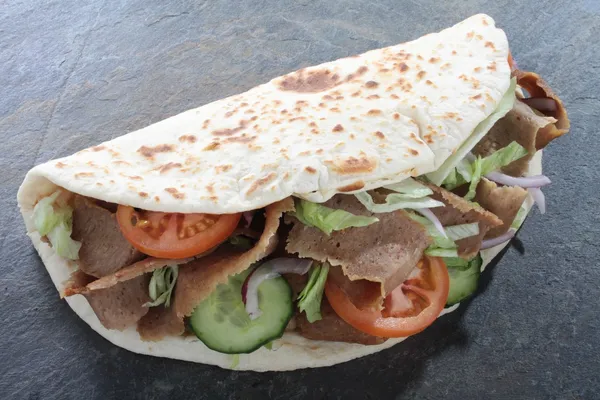 Bárány Döner naan szendvics — Stock Fotó