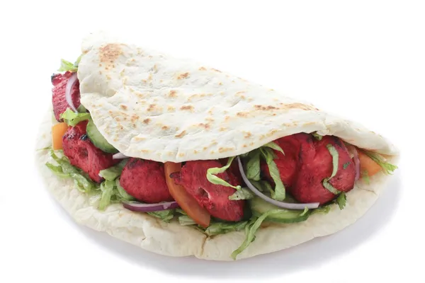 Indické kuřecí tikka naan sandwich — Stock fotografie