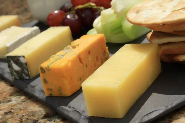 Cheese selection platter cheese board — Stock Photo, Image
