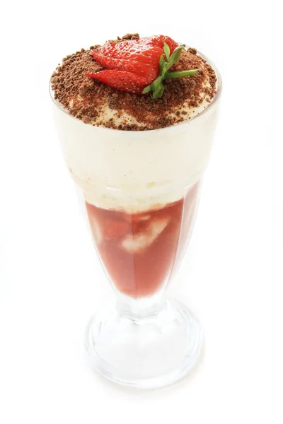 Trifle dessert in sundae glass — Stock Photo, Image