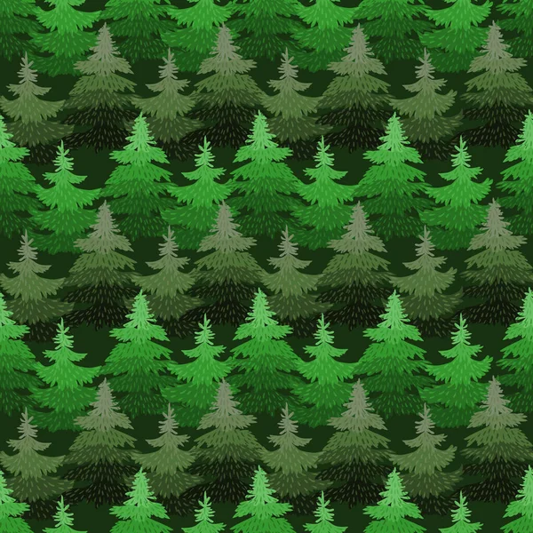 モミの木とシームレスベクトルパターンの森 — ストックベクタ