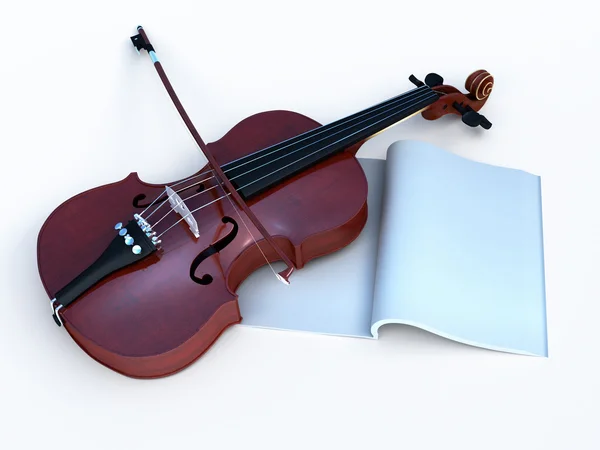 Violino con libretto musicale per biglietto di auguri — Foto Stock