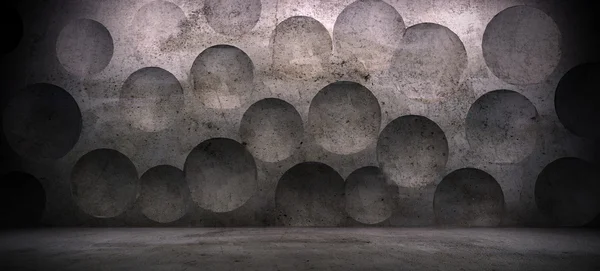Інтер'єр сцени з ефектом бетонної стіни і сфери — стокове фото