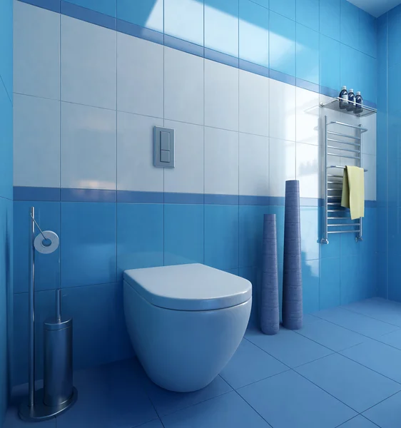 Blue bathroom and wc — Stock Photo, Image