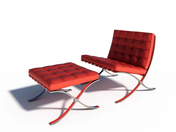 赤い革張りの椅子 — ストック写真