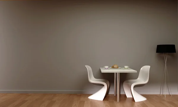 Interior cena cadeiras mesa lâmpada — Fotografia de Stock