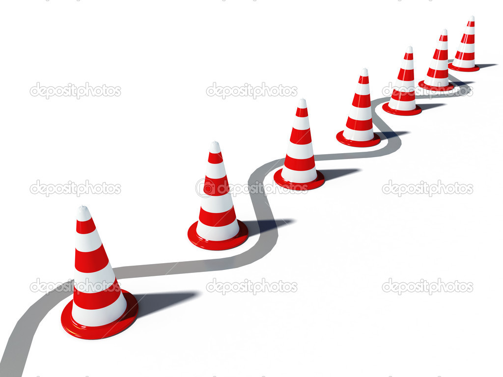 Traffic cones with path