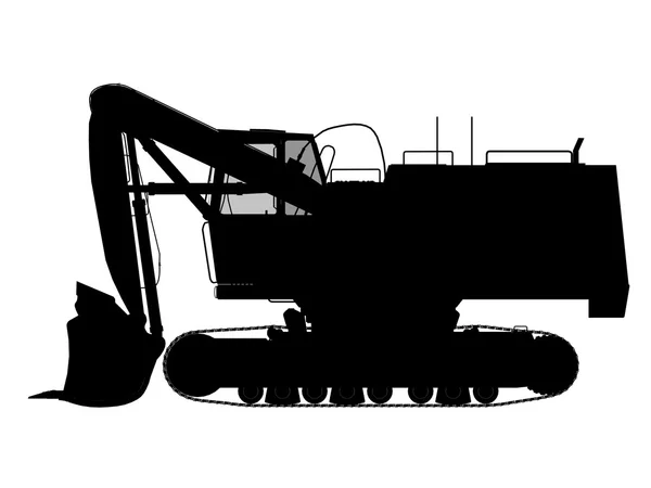 Excavator silhouette — Stock Photo, Image