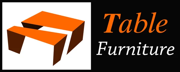 Tabell möbler logotyp — Stock vektor