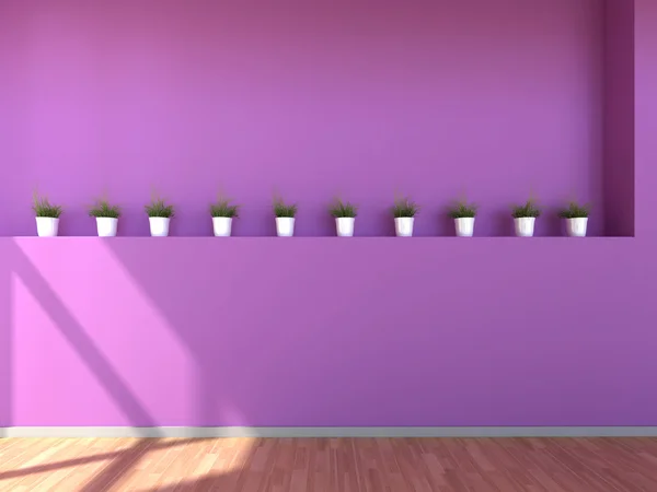 Interieur scène in violet kleuren — Stockfoto