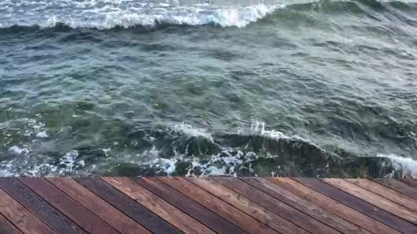 Deniz Dalgaları Ahşap Döşeme — Stok video