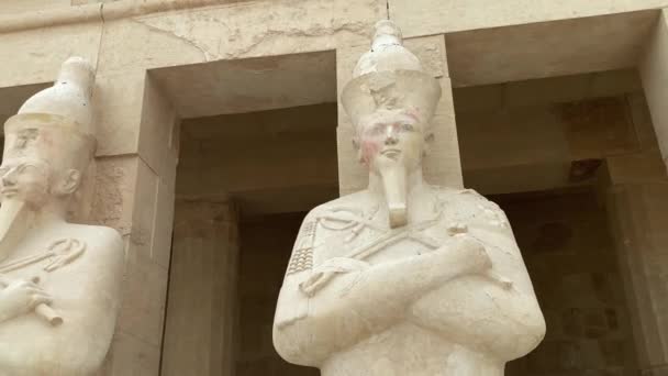 Hatshepsut Chrám Figurky Sloupce — Stock video