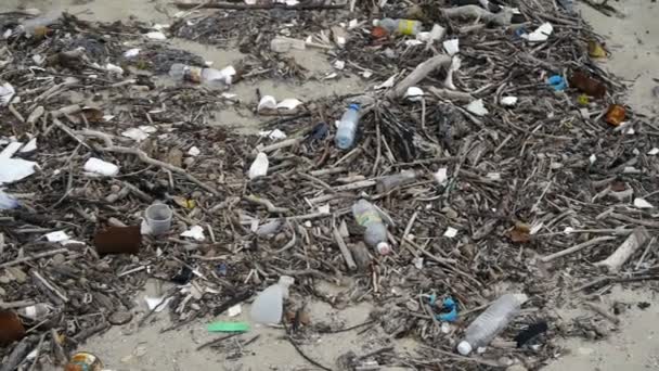 Пляж забруднення — стокове відео