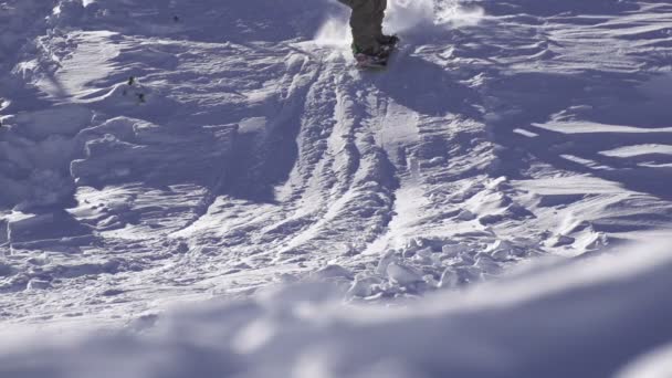 Běh na lyžích, snowboarding — Stock video