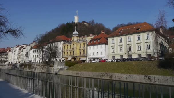 Ljubljana stadtzentrum — Stockvideo