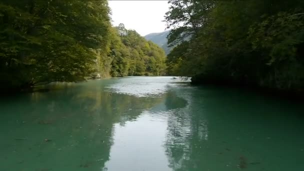 Volare nella valle del fiume — Video Stock