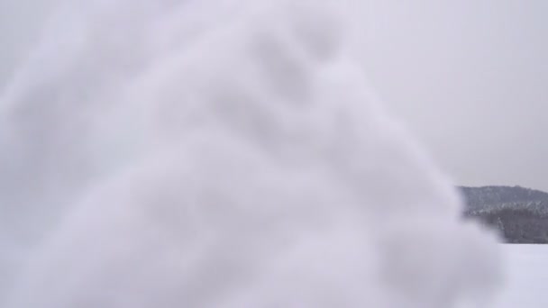 雪だるまを構築女の子 — ストック動画