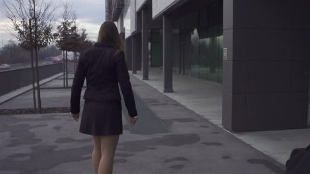Homme d'affaires et femme d'affaires longboard skating 