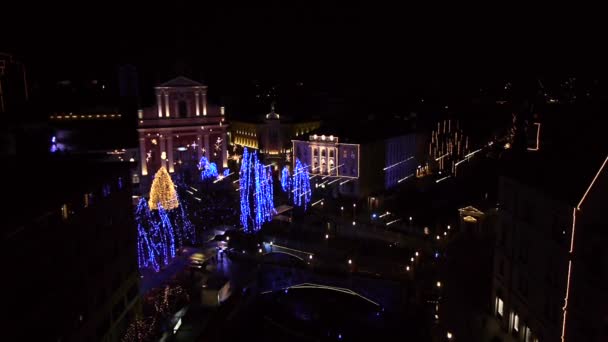 Φώτα των Χριστουγέννων στην πόλη — Αρχείο Βίντεο