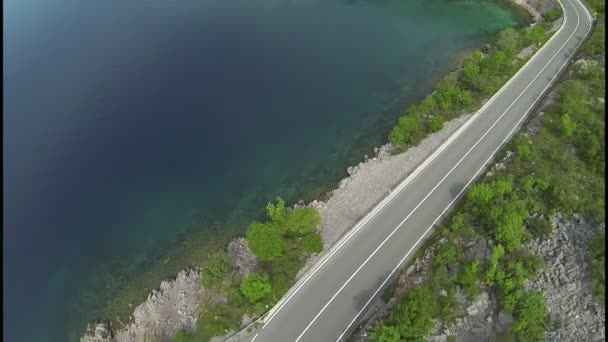 Flying over mediterranean road — Stock Video
