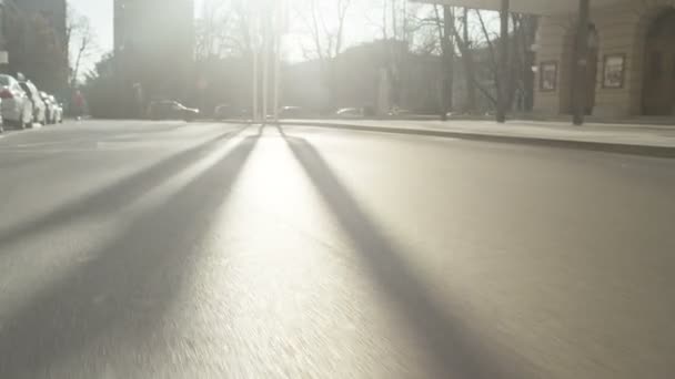 Skatebording in the street — Stock Video