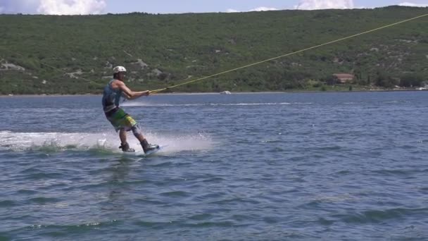 Wakeboard jump — Stock Video