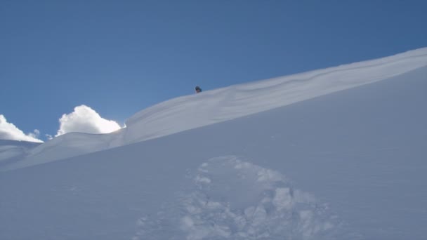 滑雪者跳跃 — 图库视频影像